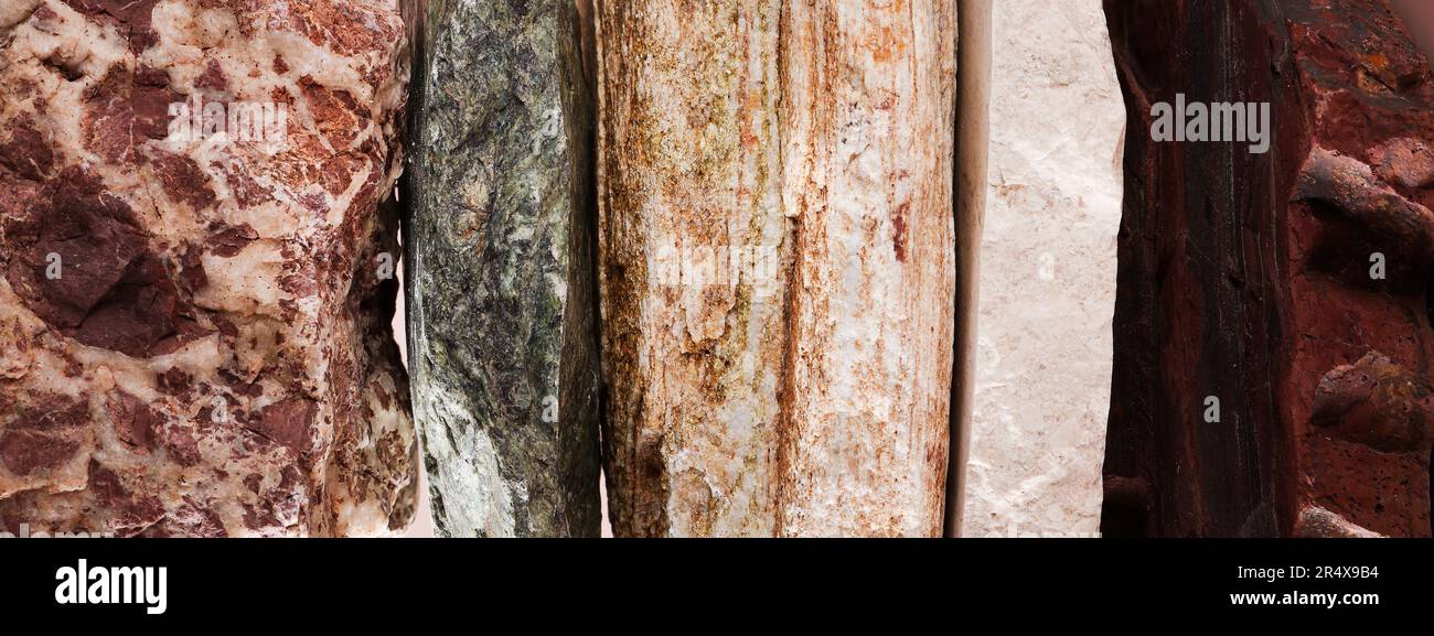 Different rock backgrounds, stone texture, abstract, rough and textured ...