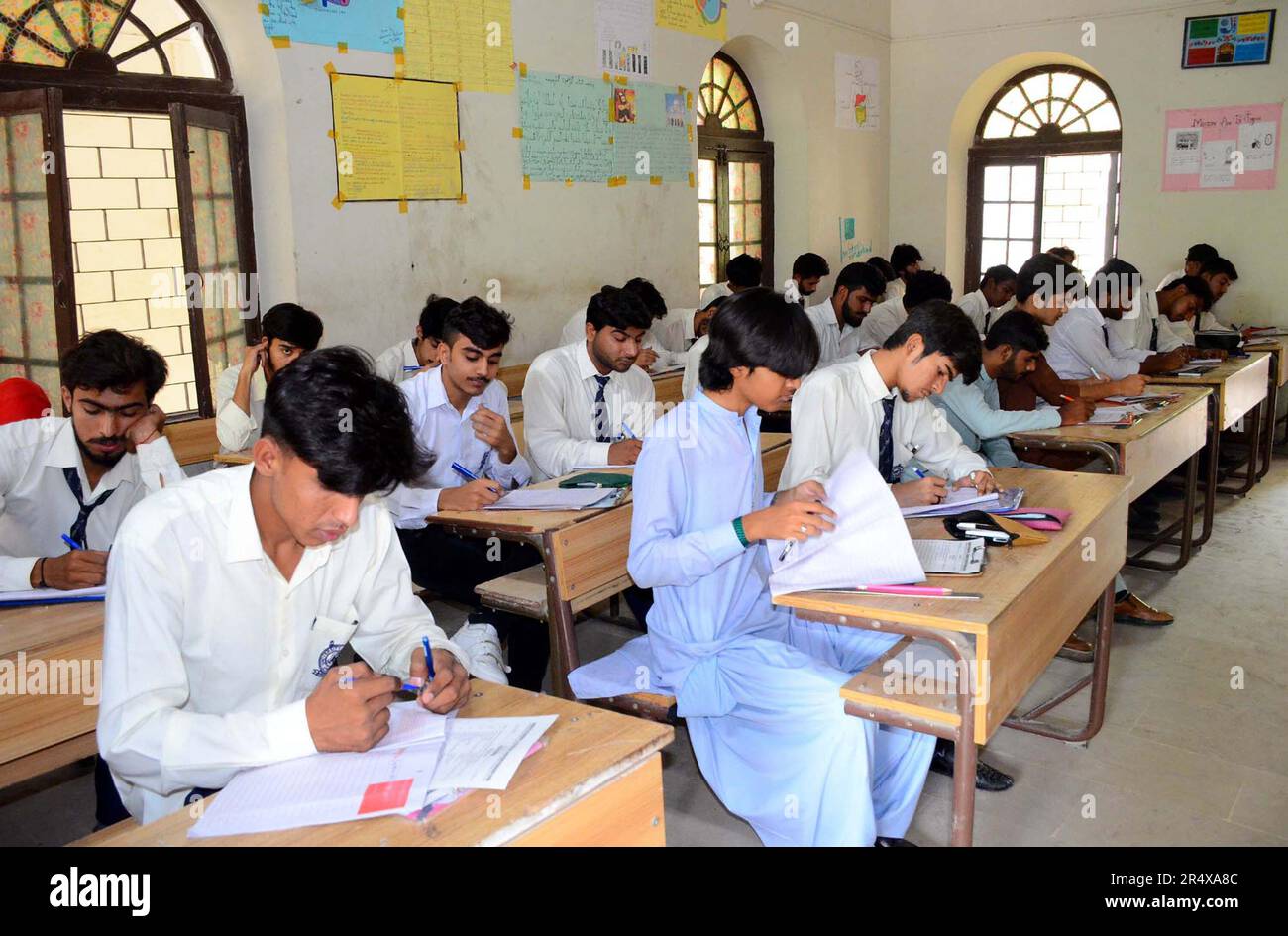 Intermediate students solve examination papers during Annual