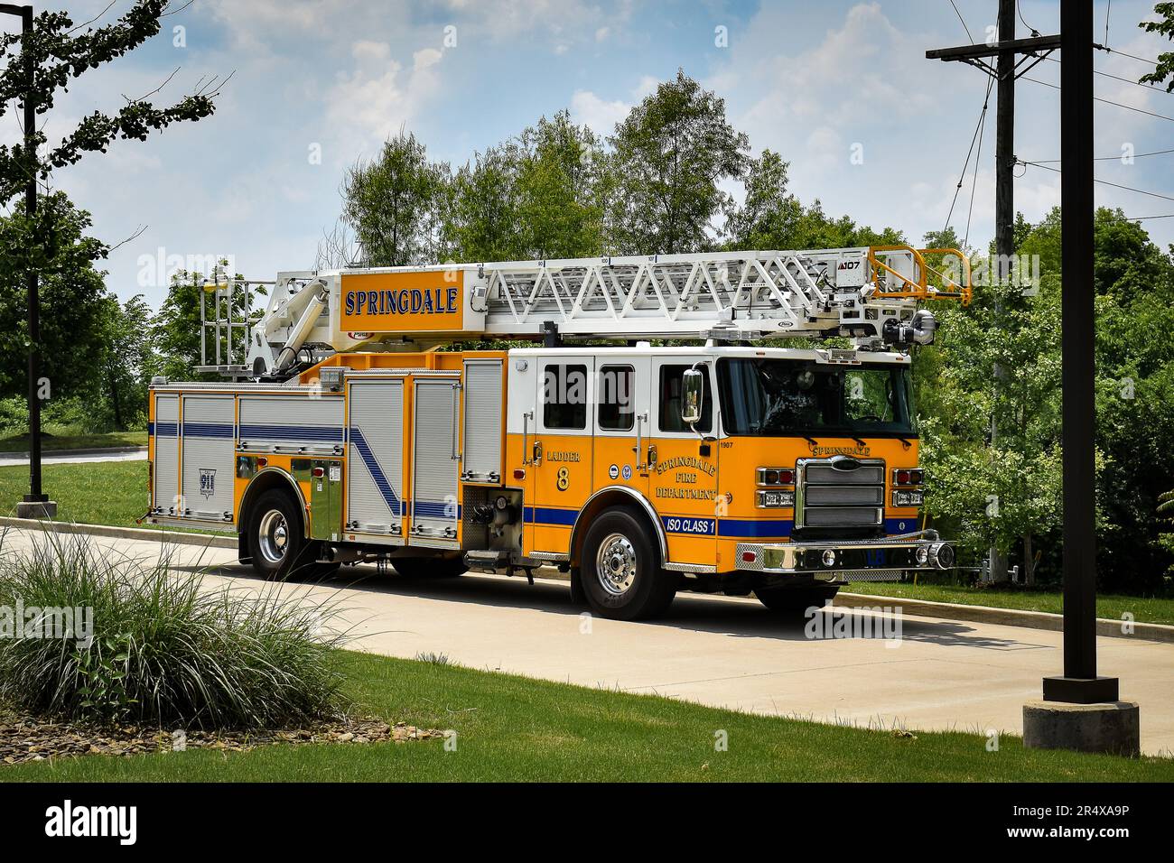 Springdale Fire Department - Ladder 8 Stock Photo