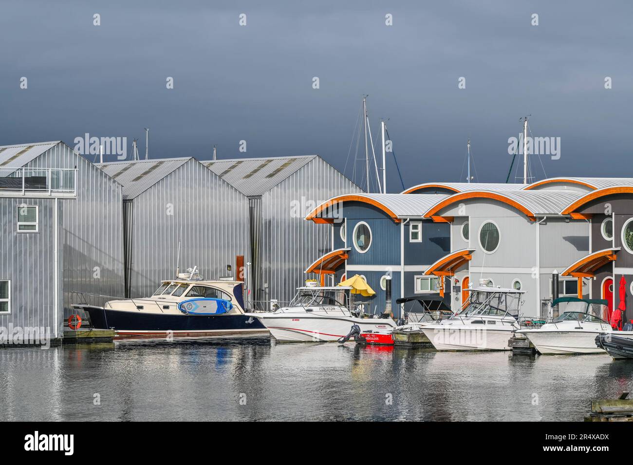 Float homes, Mosquito Creek, North Vancouver, British Columbia, Canada