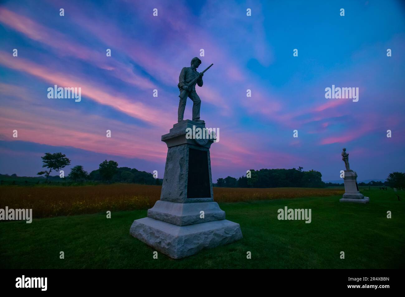 Statue of a Union soldier on the Bloody Lane, Antietam National Battlefield, Maryland, USA; Antietam, Maryland, United States of America Stock Photo