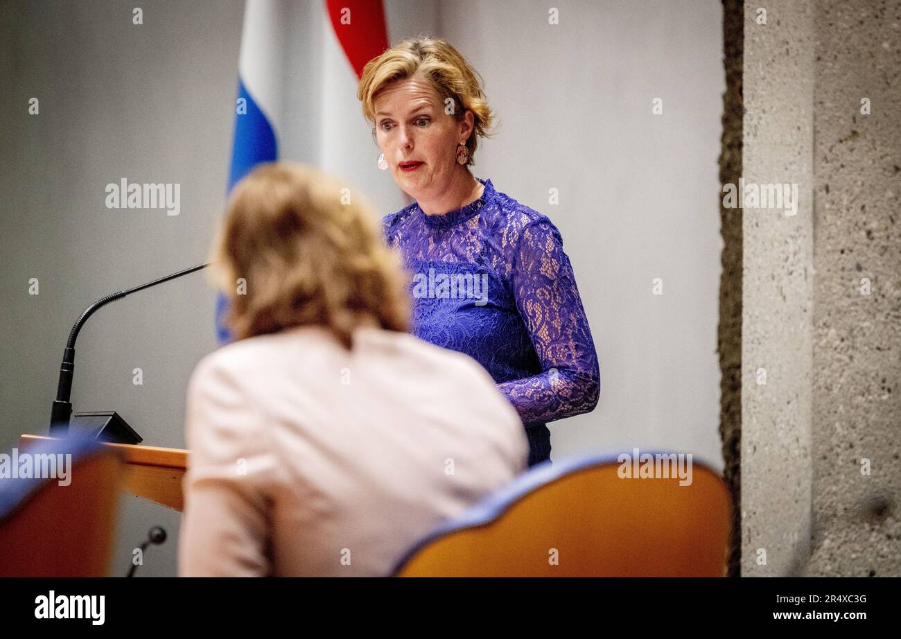 THE HAGUE - MP Hilde Palland CDA during a debate with Minister Karien van Gennip (Social Affairs and Employment) about the package of measures for reforming the labor market. According to plans by the cabinet, the labor market must be radically reformed to offer workers more stability. ANP ROBIN UTRECHT netherlands out - belgium out Stock Photo