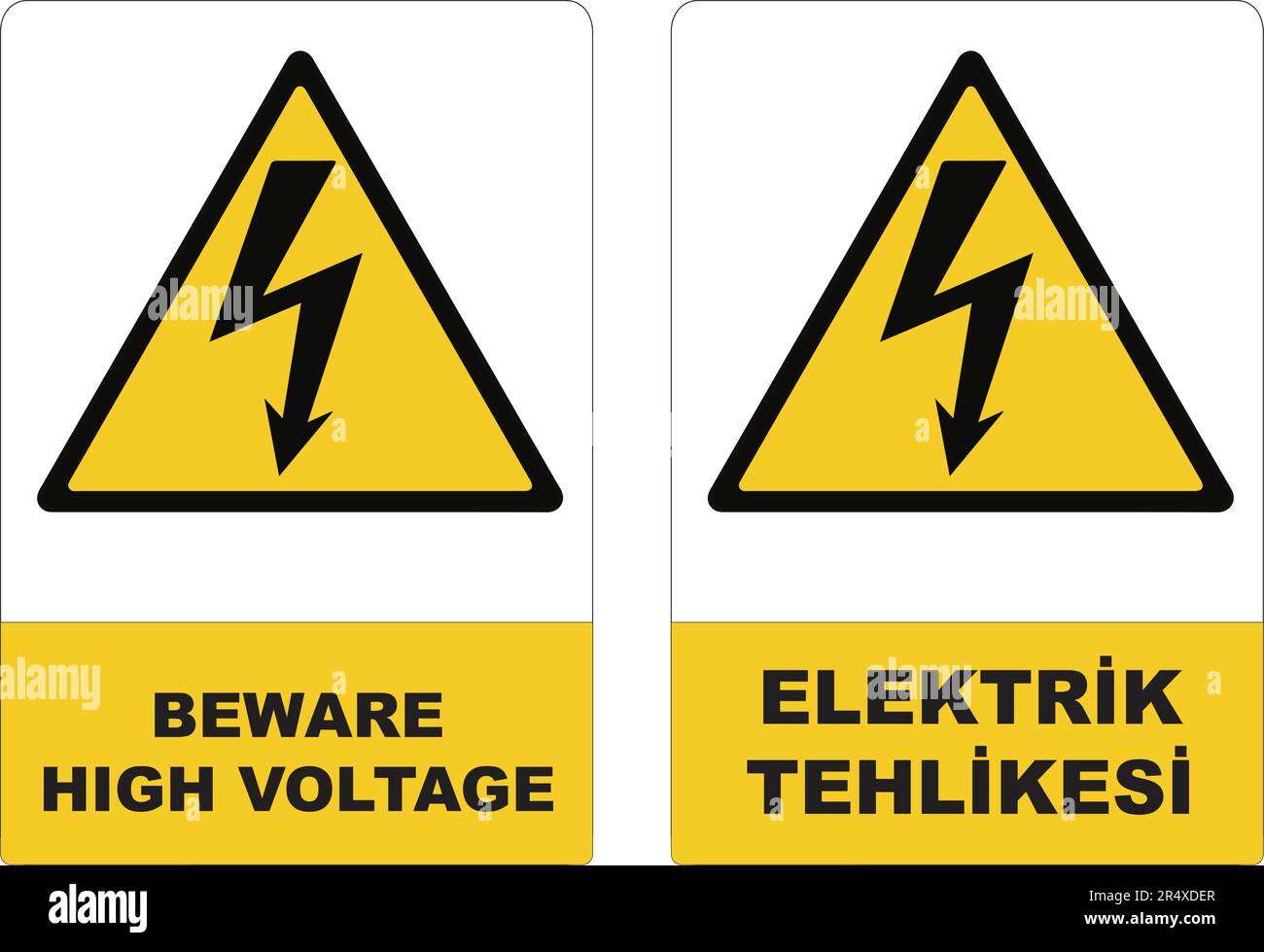 Beware High Voltage Symbol Sign Print Ready. Electric Hazard Warning