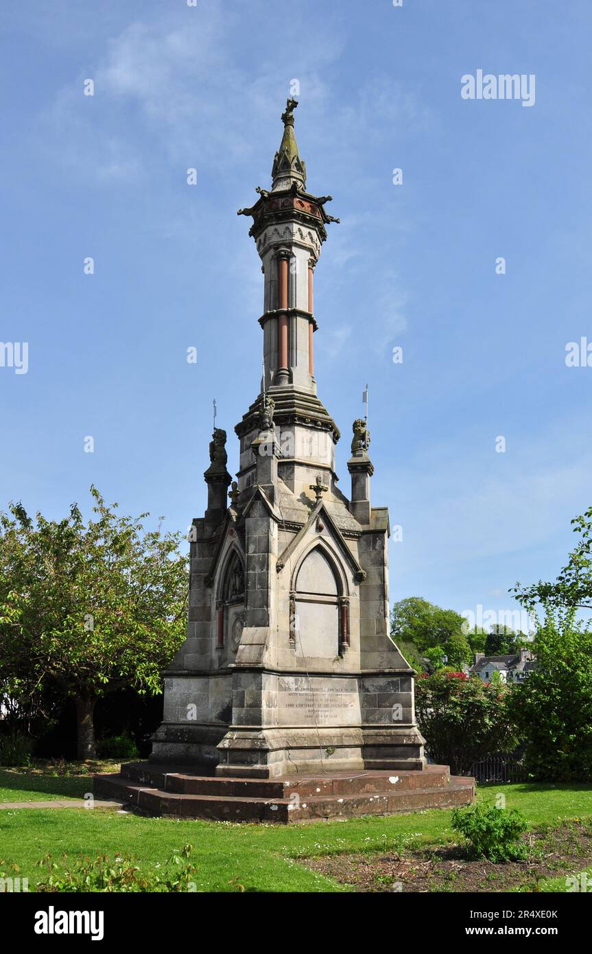 Monument to Randolph Stewart 9th Earl of Galloway in Newton Stewart, Dumfries and Galloway, Scotland, UK Stock Photo