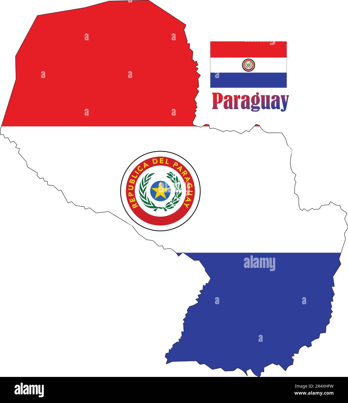 Paraguay Map and Flag Stock Vector