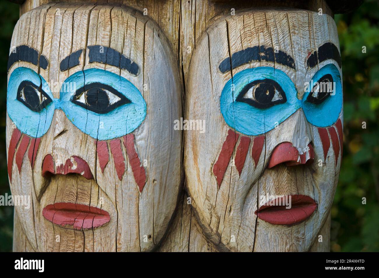 Totems at Totem Bight State Historical Park in Ketchikan, Alaska, USA ...