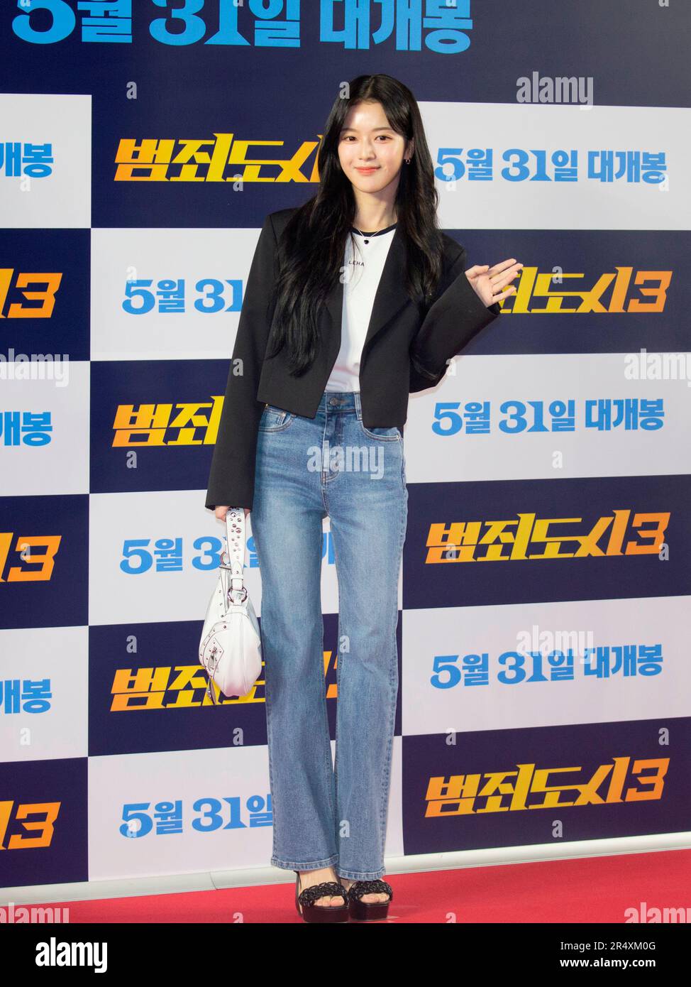 Roh Jeong-Eui, May 22, 2023 : South Korean actress Roh Jeong-Eui attends a photocall before a VIP preview of South Korean movie 'The Roundup: No Way Out' in Seoul, South Korea. 'The Roundup: No Way Out', the third installment of 'The Outlaws' series will hit local theaters on May 31. Credit: Lee Jae-Won/AFLO/Alamy Live News Stock Photo