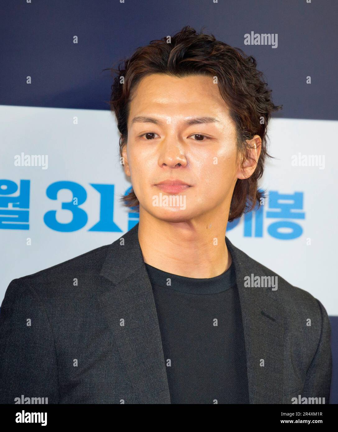 Choi Dong-Goo, May 22, 2023 : South Korean actor Choi Dong-Goo attends a photocall before a VIP preview of South Korean movie 'The Roundup: No Way Out' in Seoul, South Korea. 'The Roundup: No Way Out', the third installment of 'The Outlaws' series will hit local theaters on May 31. Credit: Lee Jae-Won/AFLO/Alamy Live News Stock Photo