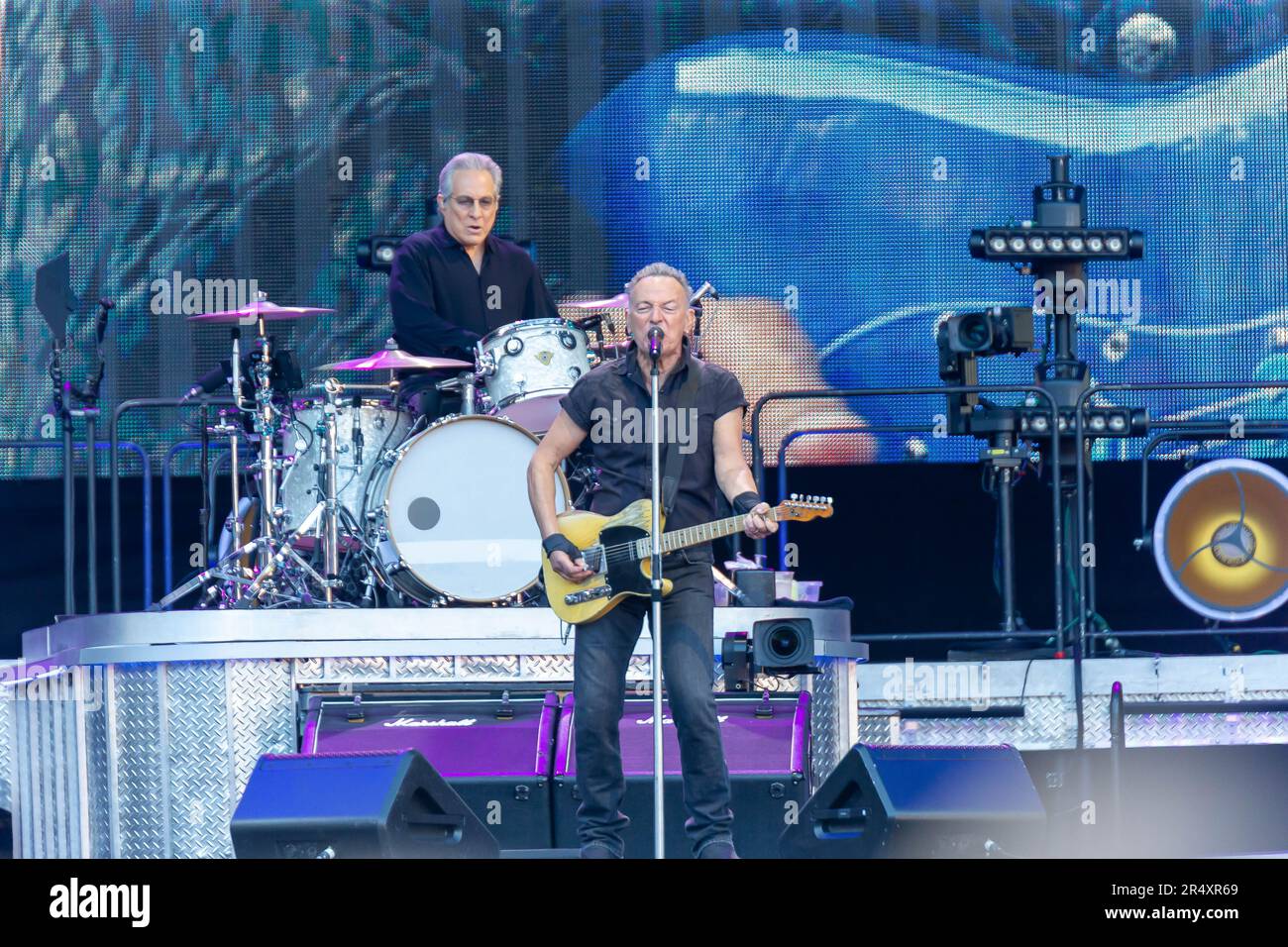 Edinburgh, Scotland. 30th May 2023. Bruce Springsteen and the E Street Band play Murrayfield Stadium on the first UK show of his current World Tour. The legendary rock start entertained the 65,000 crowd for an impressive 3 plus hours. Credit: Tim J. Gray/Alamy Live News Stock Photo