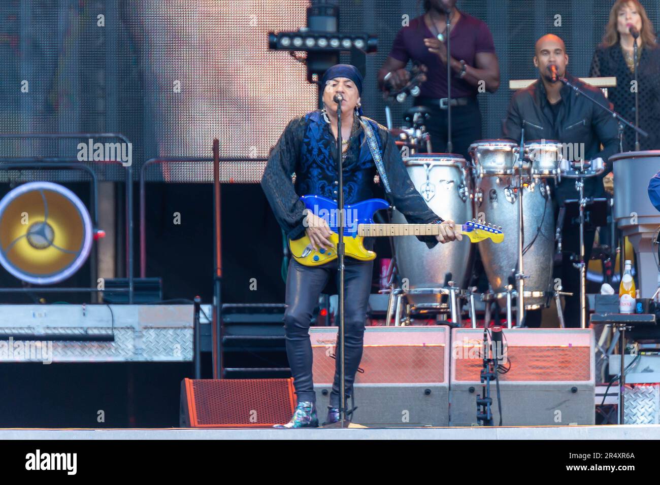Edinburgh, Scotland. 30th May 2023. Bruce Springsteen and the E Street Band play Murrayfield Stadium on the first UK show of his current World Tour. Steven van Zandt showing support for Ukraine with his colored guitar. Credit: Tim J. Gray/Alamy Live News Stock Photo