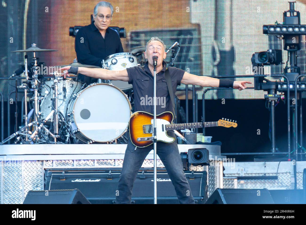 Edinburgh, Scotland. 30th May 2023. Bruce Springsteen and the E Street Band play Murrayfield Stadium on the first UK show of his current World Tour. Bruce Springsteen brought the 65,000 capacity crowd to their feet with his energetic performance. Credit: Tim J. Gray/Alamy Live News Stock Photo