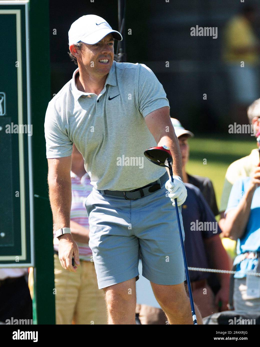 Dublin, Ohio, USA. 30th May, 2023. Rory McIlroy (GBR) tees off at the Memorial Tournament in Dublin, Ohio. Brent Clark/Cal Sport Media(Credit Image: © Brent Clark/Cal Sport Media). Credit: csm/Alamy Live News Stock Photo