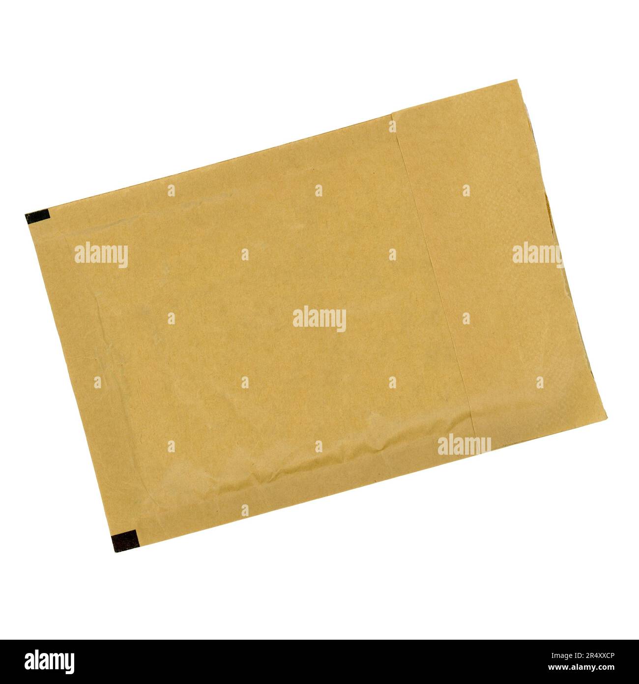 brown paper envelope for small packet mailing isolated over white