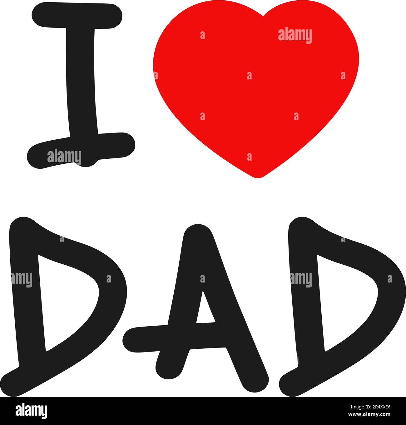 I love Dad, lettering with heart. Cartoon. Vector illustration ...