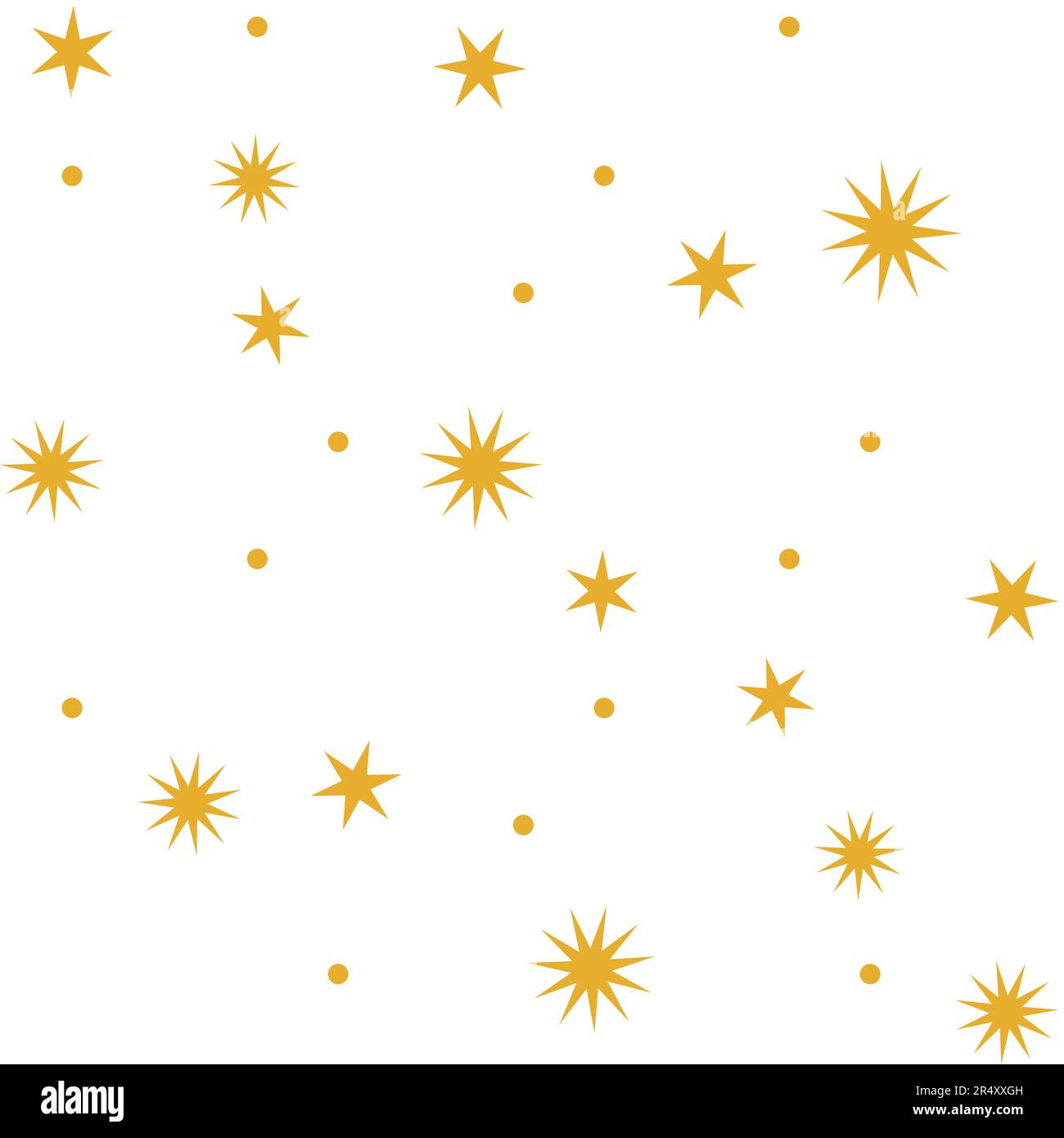 Seamless pattern with yellow stars on white background Stock Vector ...