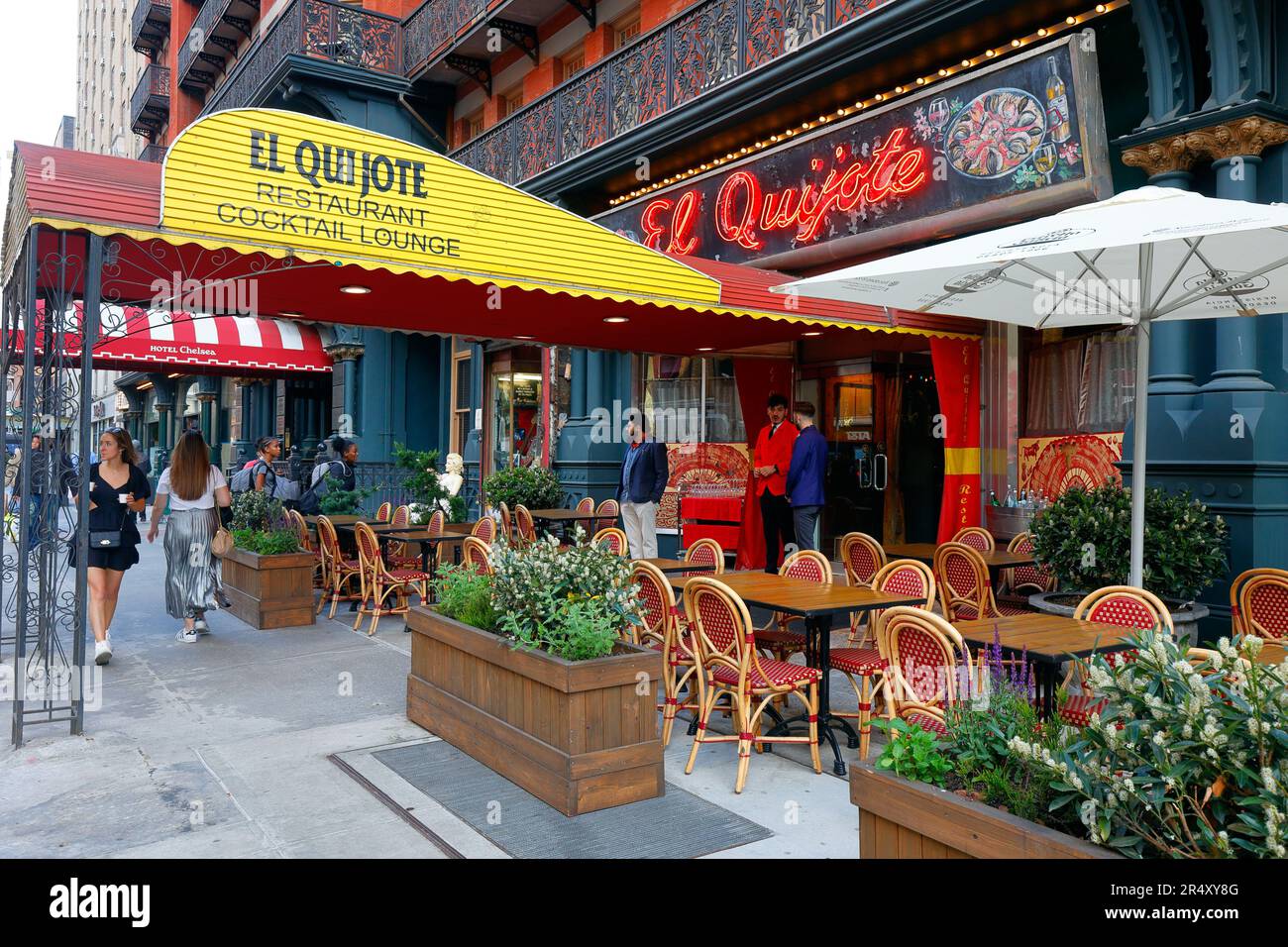 El Quijote, 226 W 23rd St, New York, NYC storefront photo of a Spanish restaurant at Hotel
