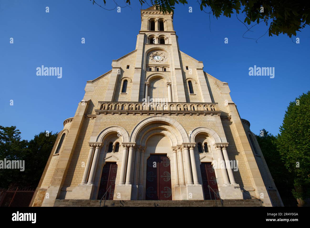 Main facade of the NotreDameduRosaire Church, in SaintOuen, France