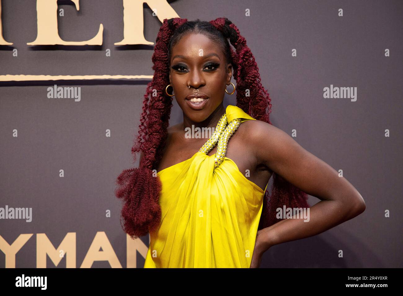 Ronke Adekoluejo poses for photographers upon arrival at the premiere