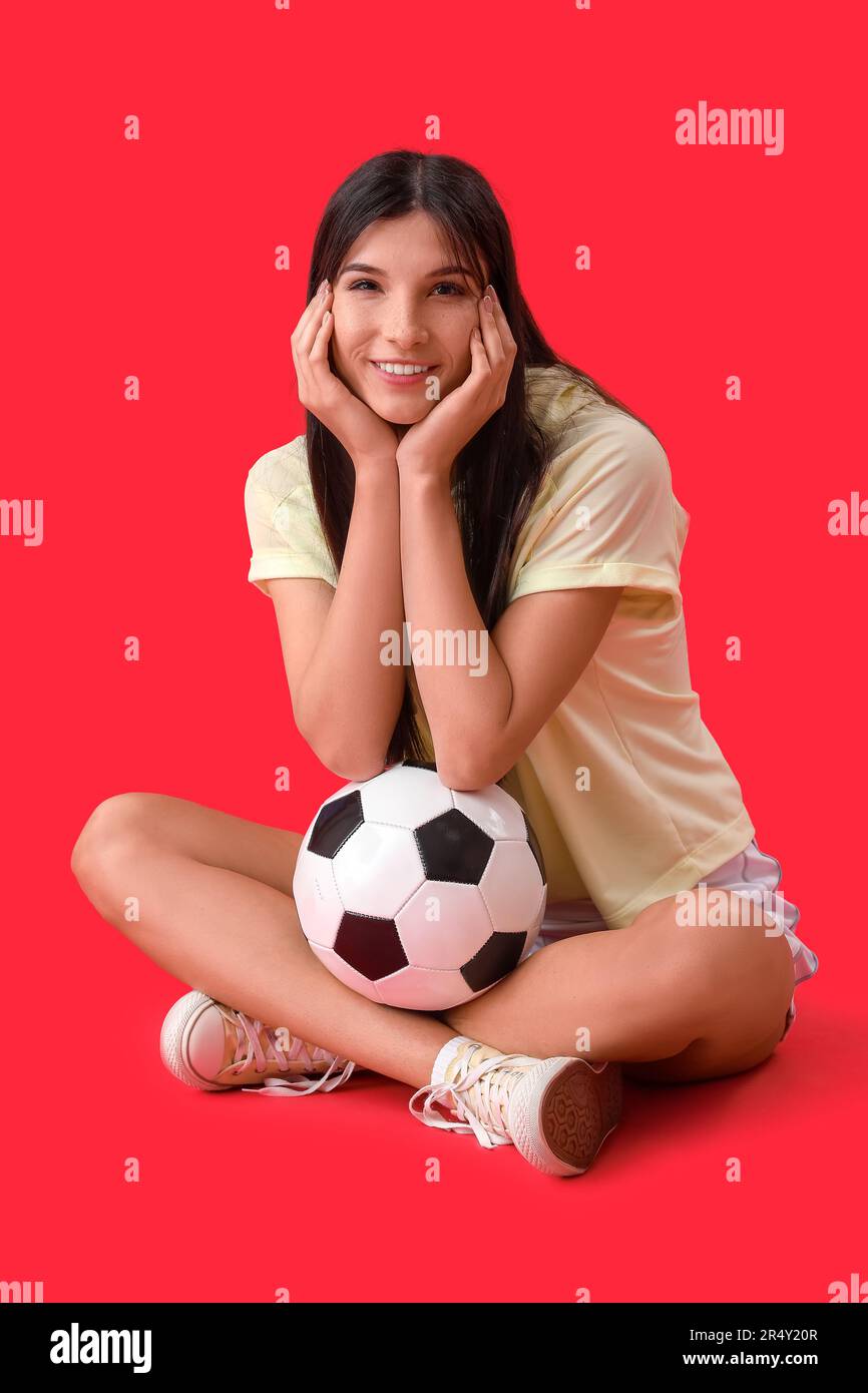 red soccer ball background