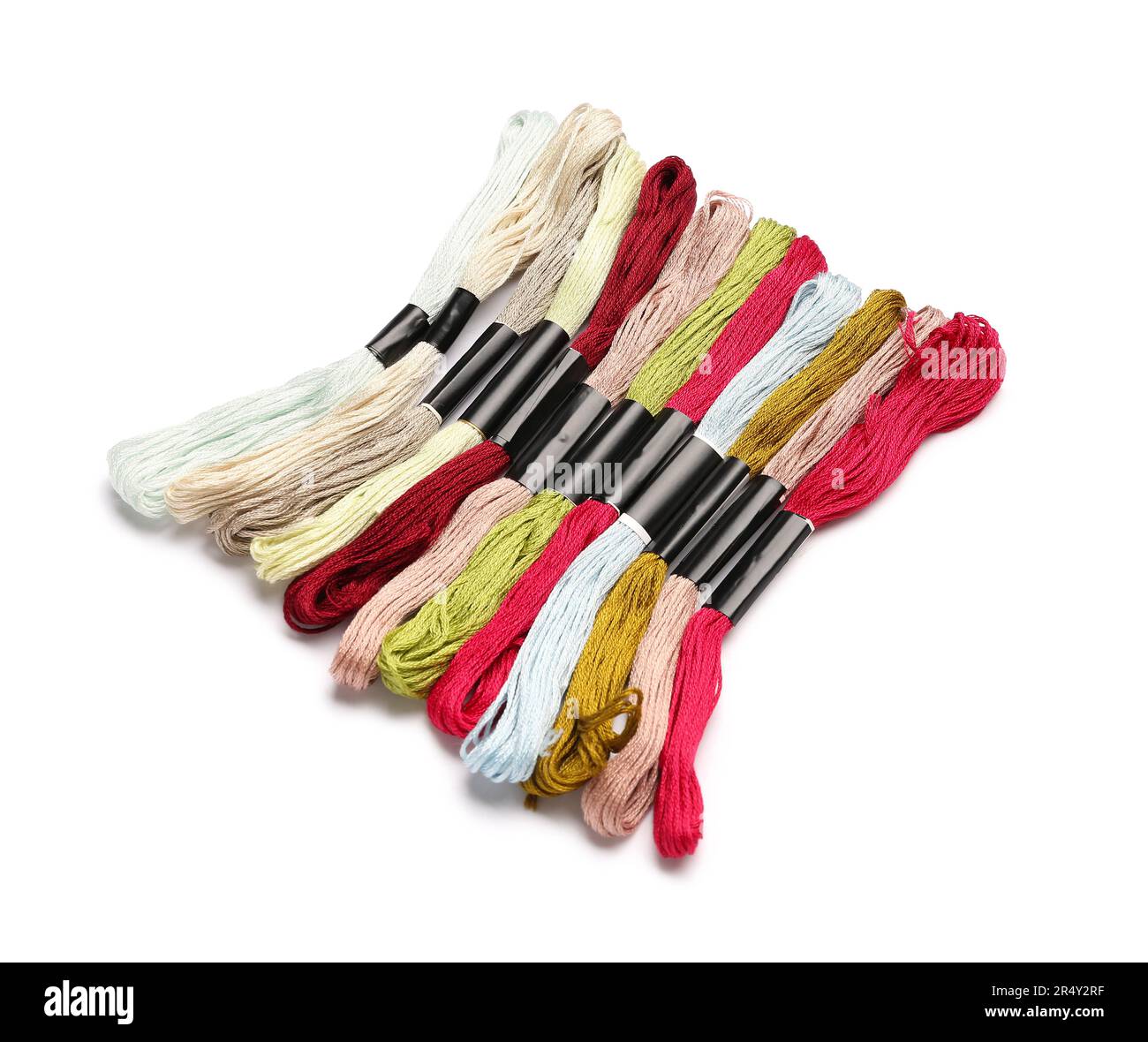 Different mouline threads isolated on white background Stock Photo - Alamy