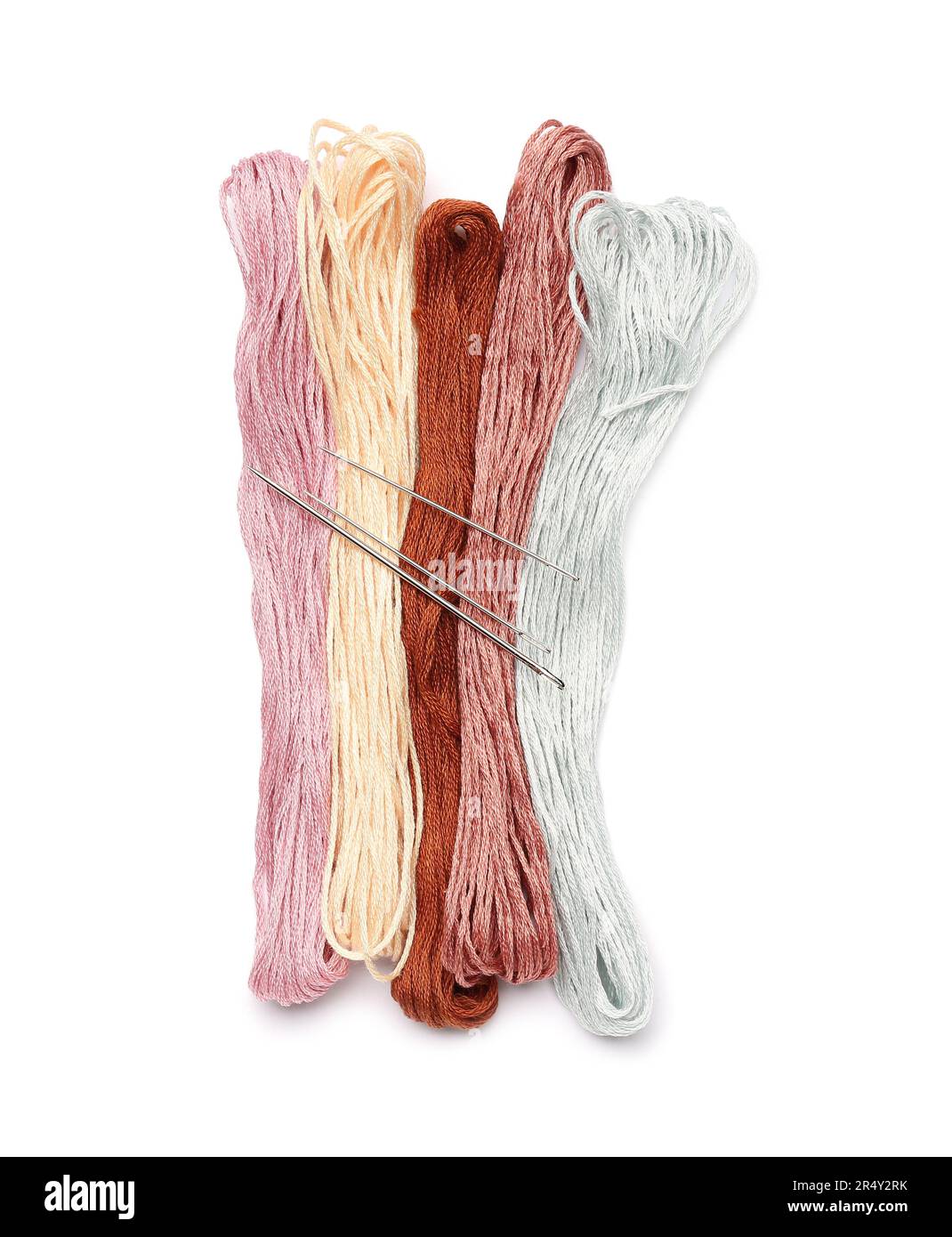 Different mouline threads isolated on white background Stock Photo - Alamy