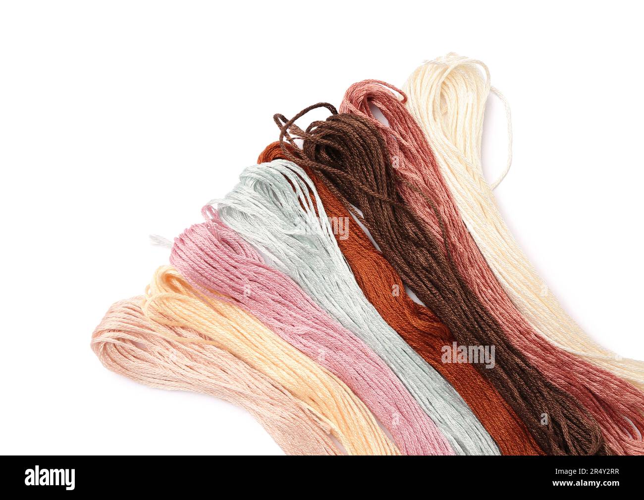 Different mouline threads isolated on white background Stock Photo - Alamy