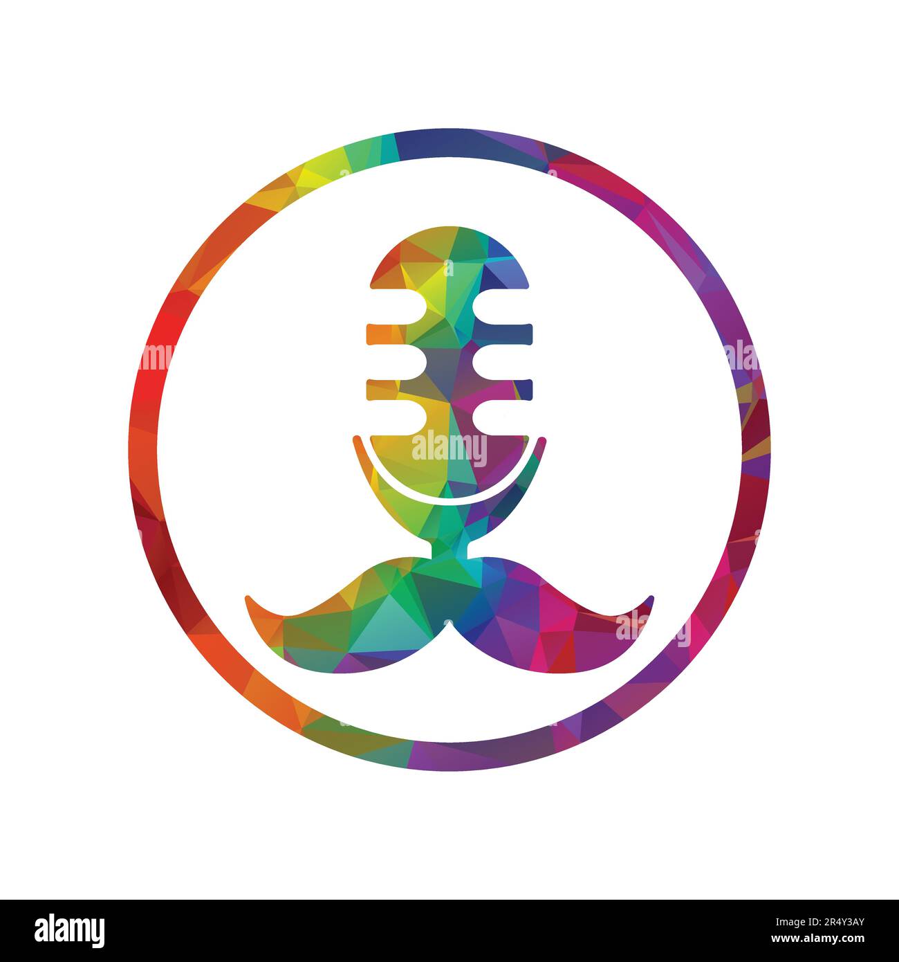 Retro microphone icon. Multicolored gradient flat vector illustration. Stock Vector