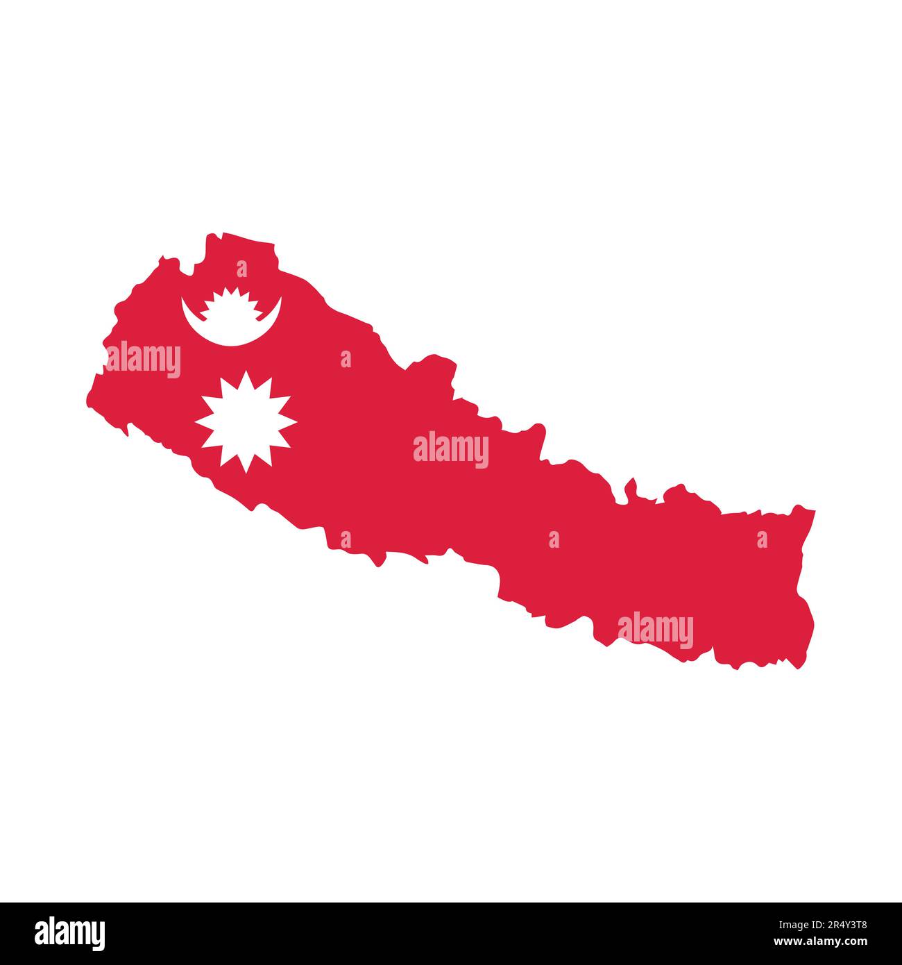 Nepal map and flag vector illustration Stock Vector