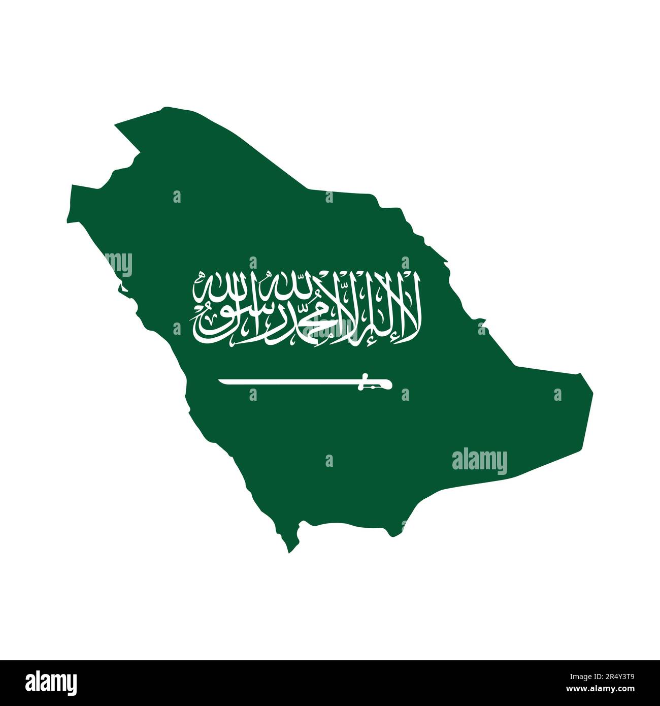 Saudi Arabia map with flag on a white background. Vector illustration ...