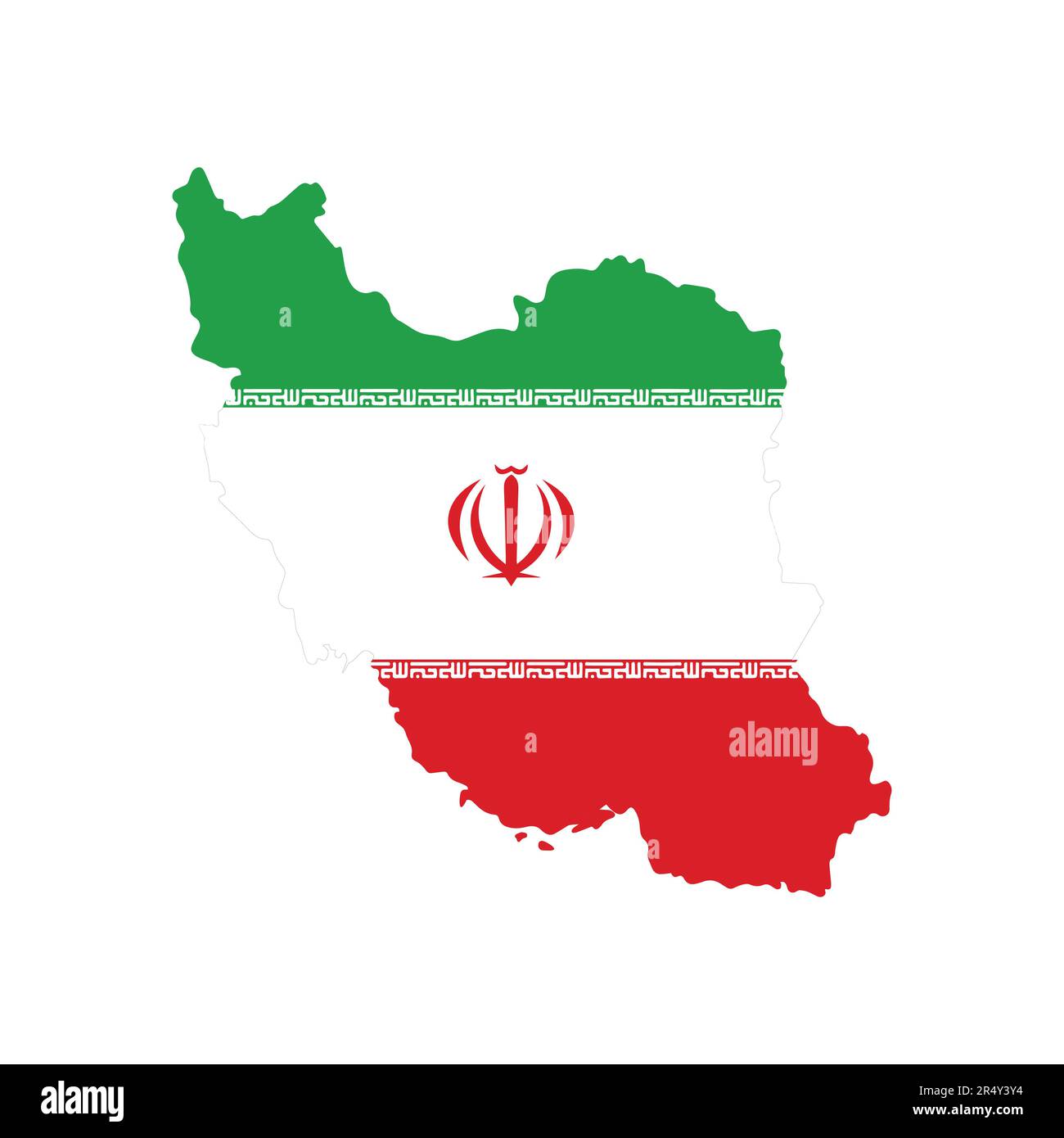 Map of Iran with Iranian national flag. Vector illustration on gray background. Stock Vector