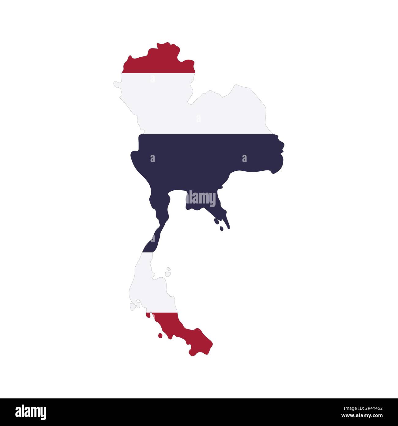 Map and flag of Thailand on gray background. Vector Illustration Stock