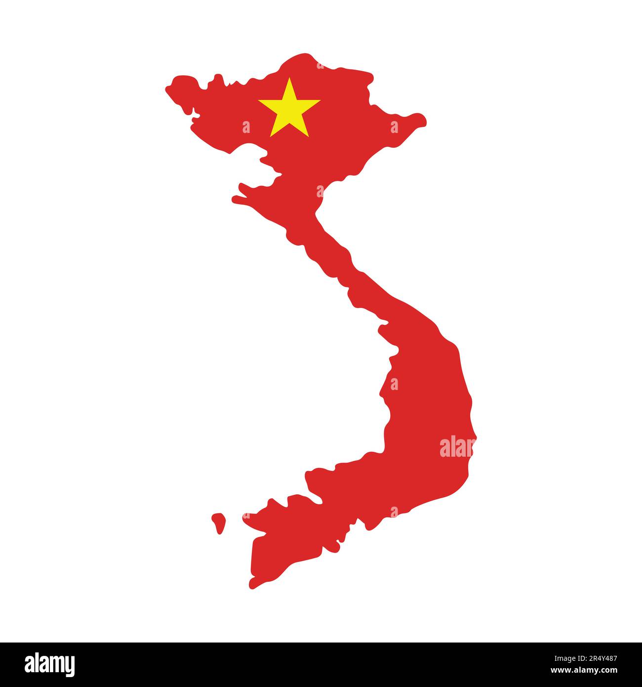Map of Vietnam with Vietnamese flag on a white background. Vector