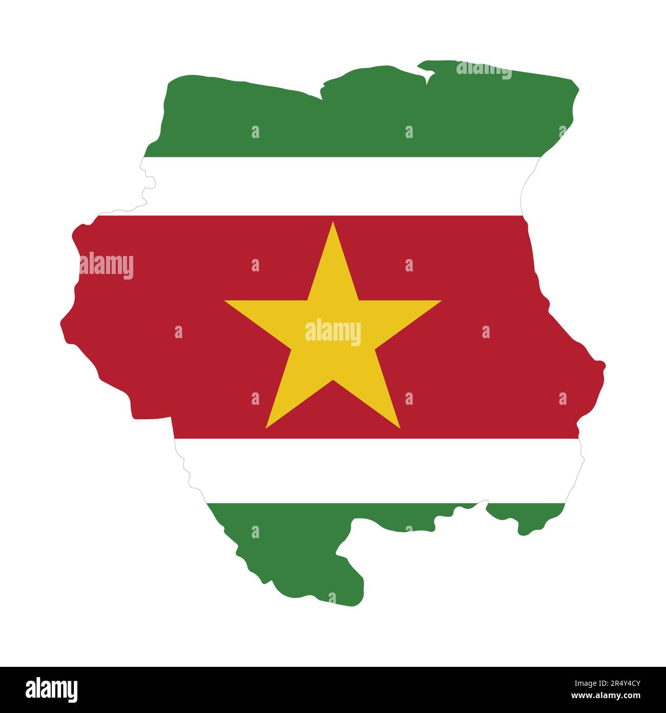 Suriname Country in South America Vector map logo and flag illustration Stock Vector