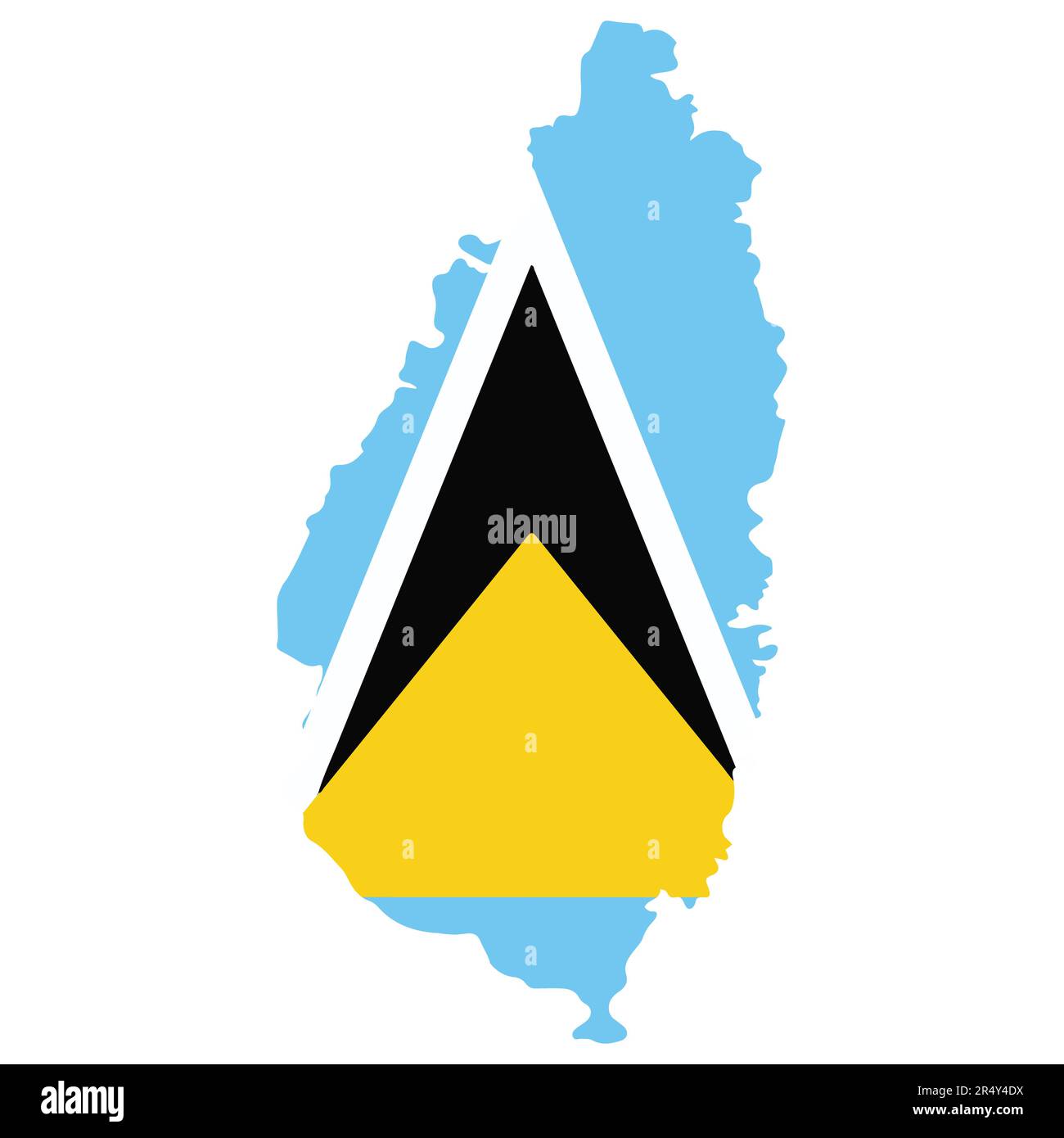 Saint Lucia Country in the Caribbean vector illustration flag and map