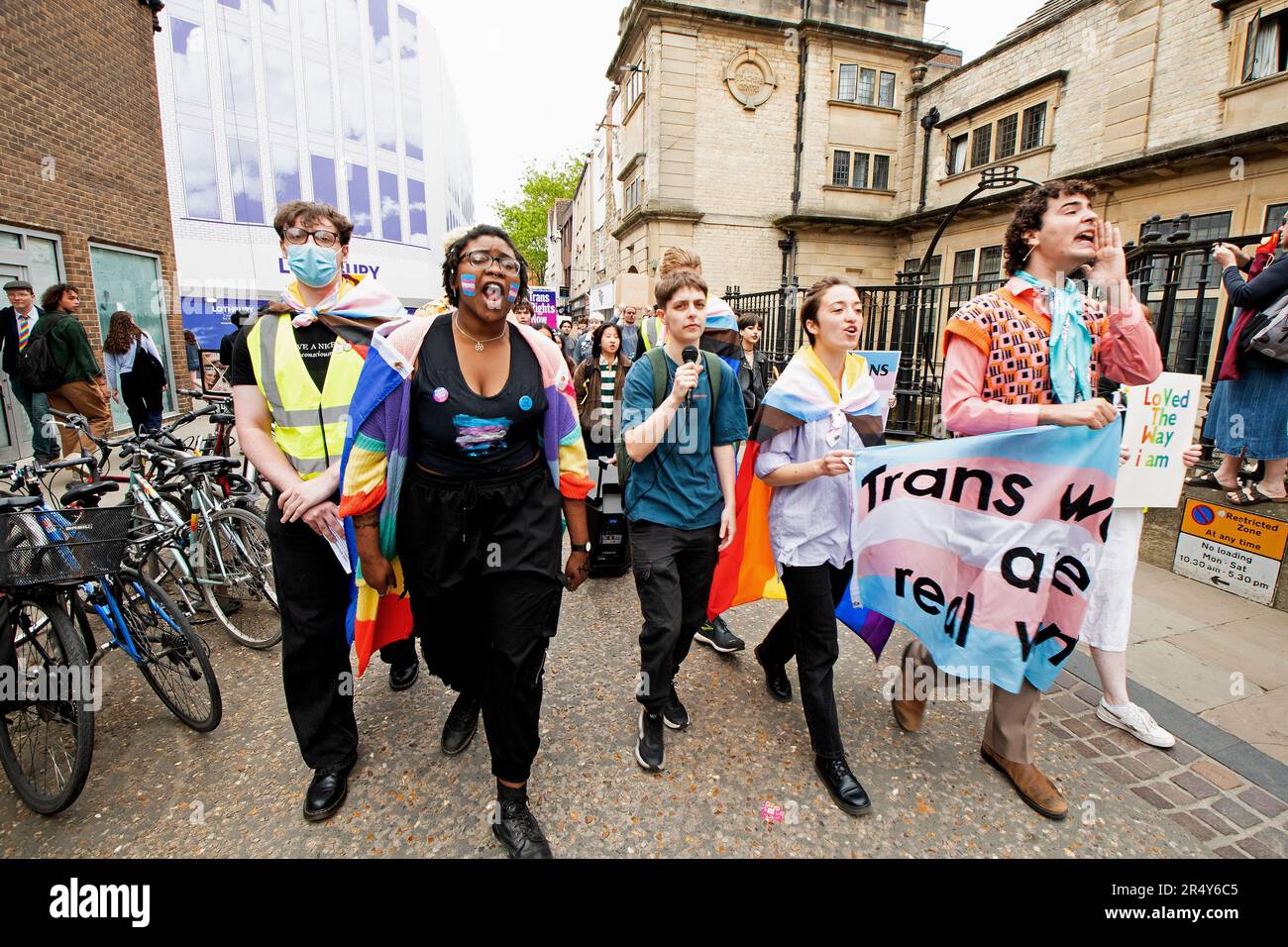 Oxford, UK, 30th May 2023. Oxford Union inviting Kathleen Stock to debate. Trans rally, march and protest.  Credit: Stephen Bell/Alamy Live News Stock Photo