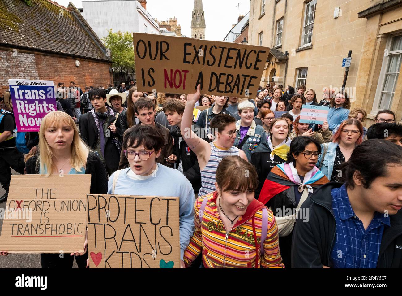 Oxford, UK, 30th May 2023. Oxford Union inviting Kathleen Stock to debate. Trans rally, march and protest.  Credit: Stephen Bell/Alamy Live News Stock Photo