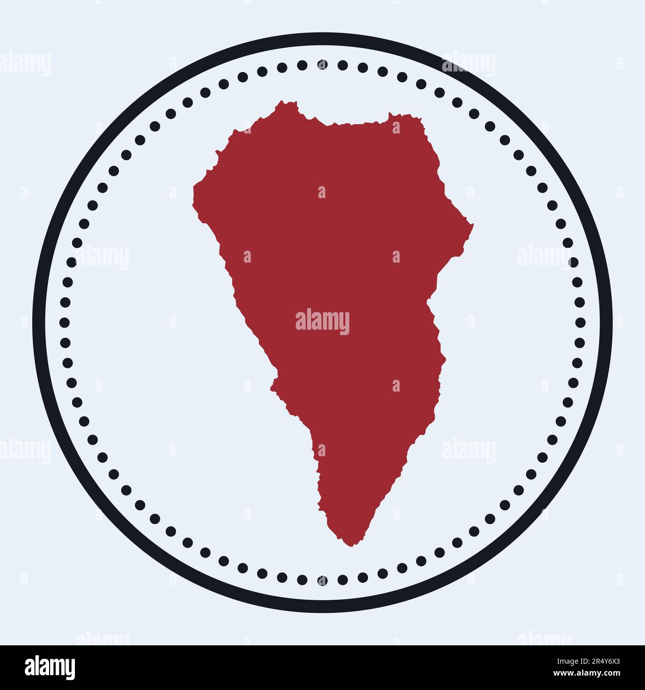 La Palma round stamp. Round logo with island map and title. Stylish minimal La Palma badge with map. Vector illustration. Stock Vector