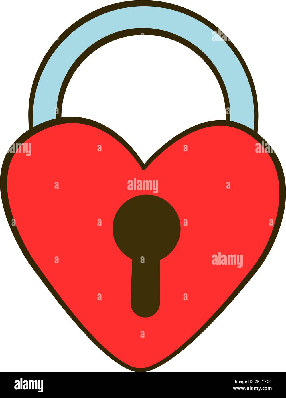 Padlock in the shape of the heart. Cartoon flat icon. Vector illustration Stock Vector