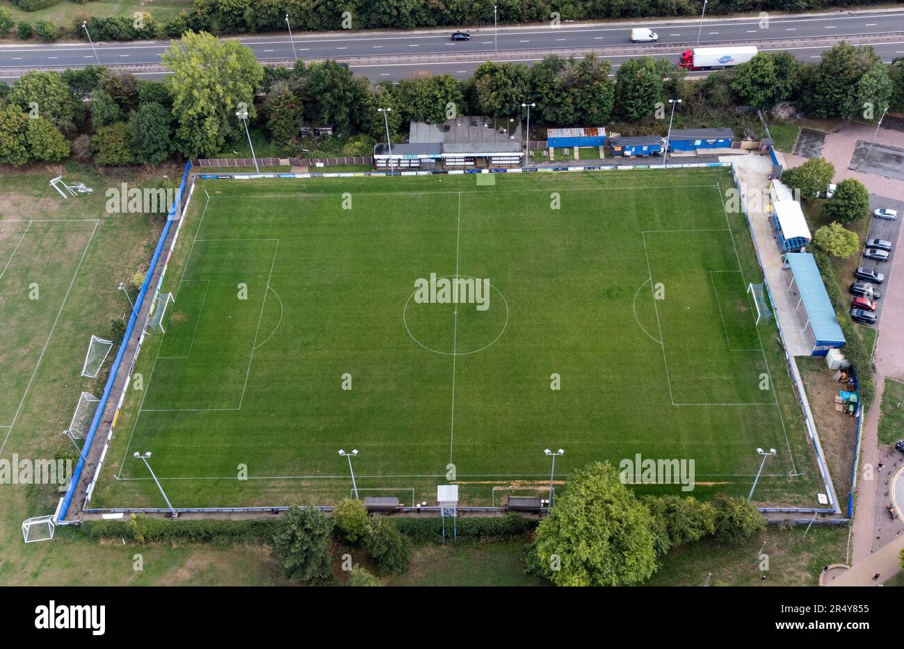 Aerial view of the Brentwood Centre Arena, home of Brentwood Town FC