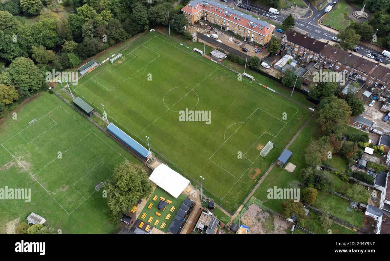 Aerial view of the Pakex Stadium Parkfield, home of Potter Bar Town FC