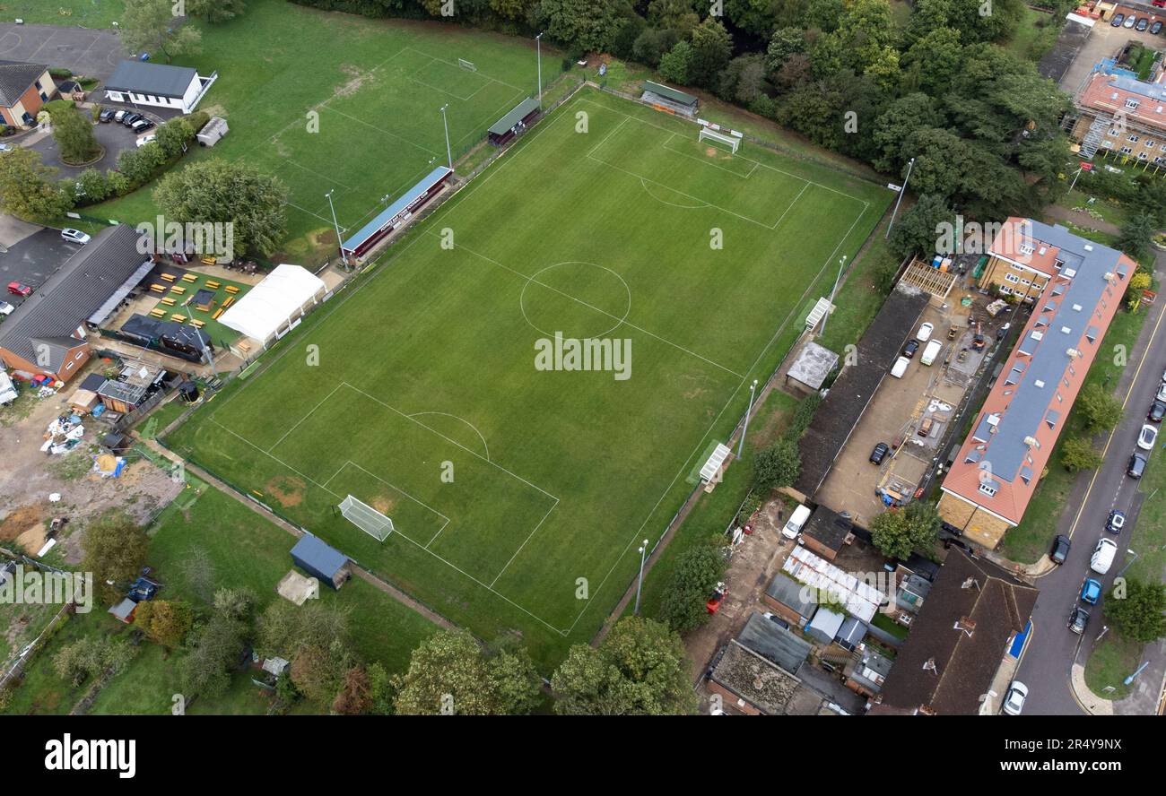 Aerial view of the Pakex Stadium Parkfield, home of Potter Bar Town FC Stock Photo Alamy