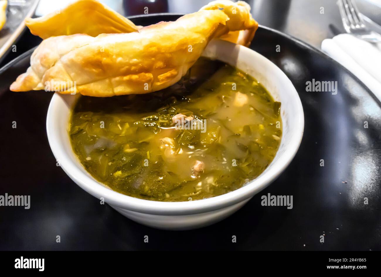 Veal Chakapuli, a traditional dish. Brasserie Restaurant Batumi Chakapuli is
