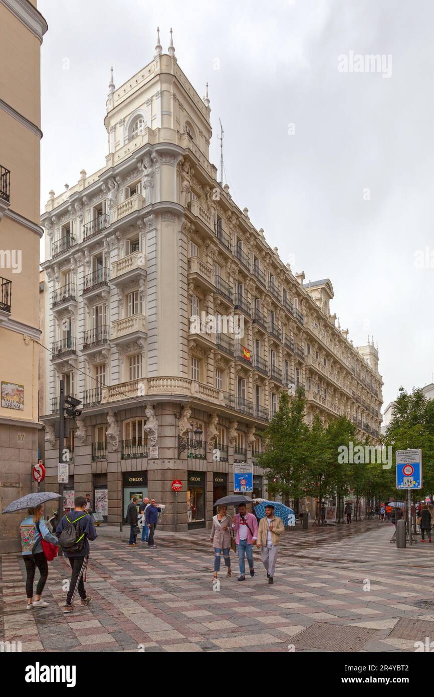 Madrid, Spain - June 2, 2018: Street view of Letras or Literary Quarter in Madrid. It is a neighbourhood in the centre of Madrid which li Stock Photo Alamy