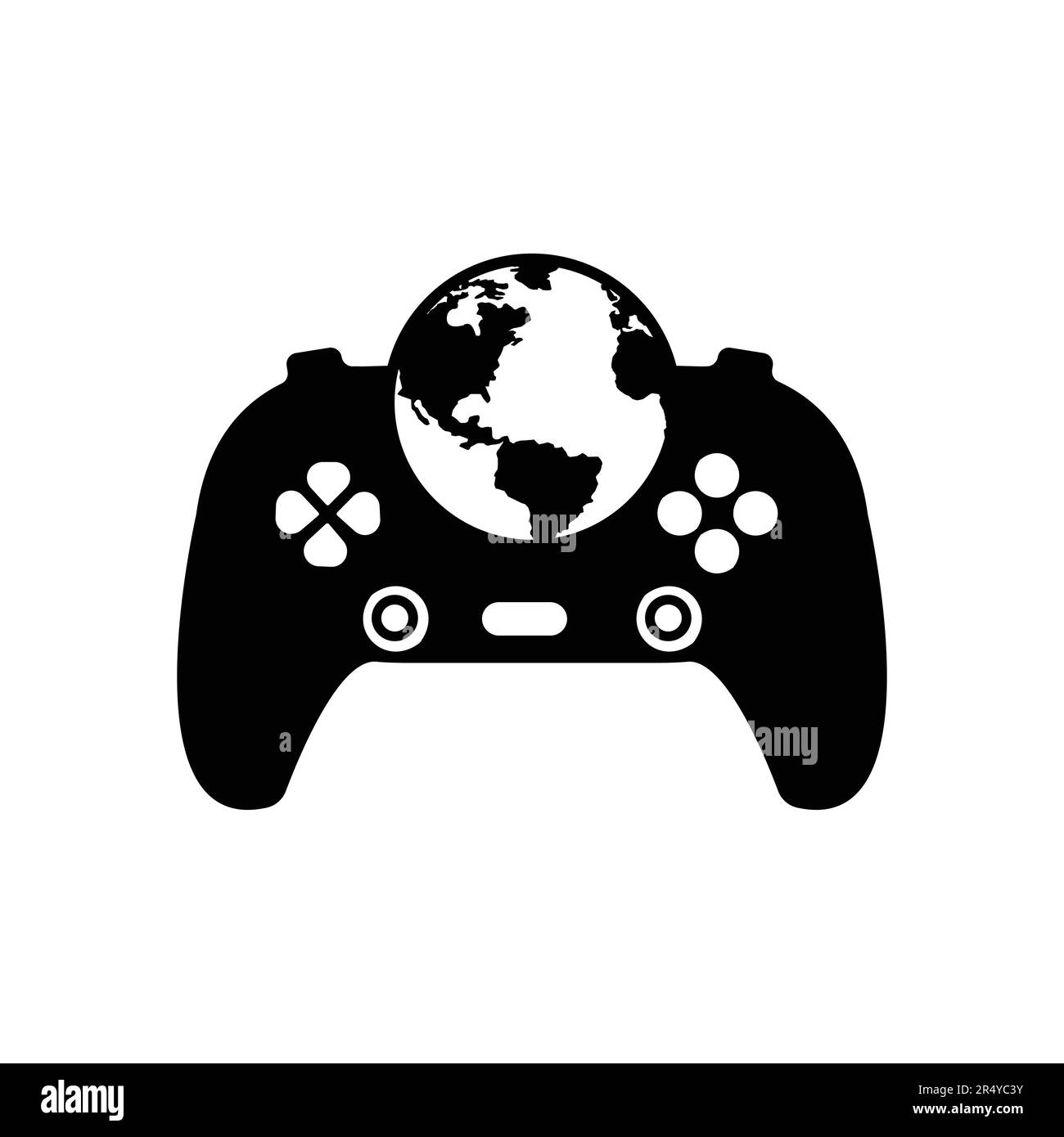 Game globe logo Icon design. online gamer world silhouette vector illustration Stock Vector