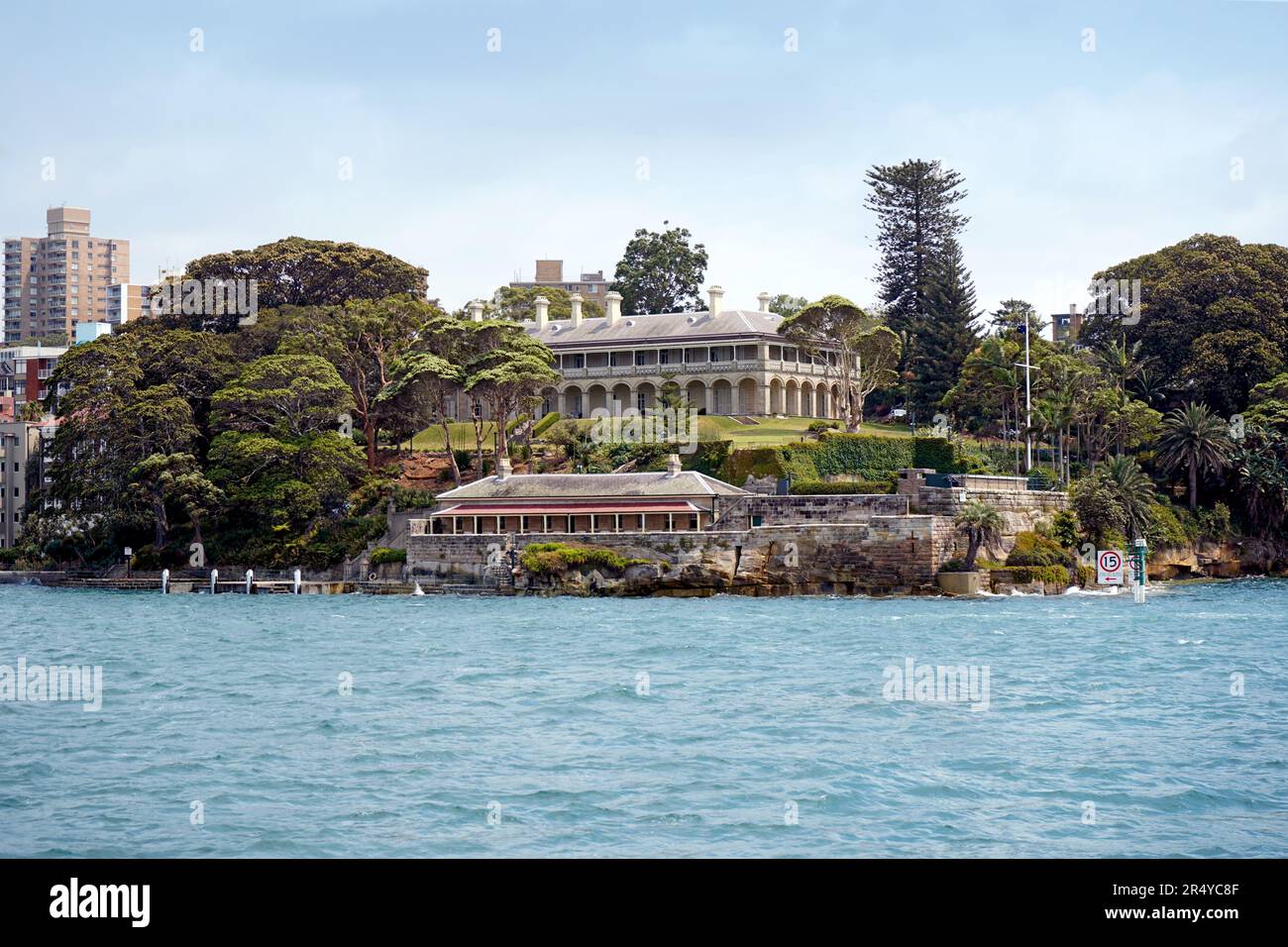 View of Admiralty House at Kirribilli from the sea. Stock Photo