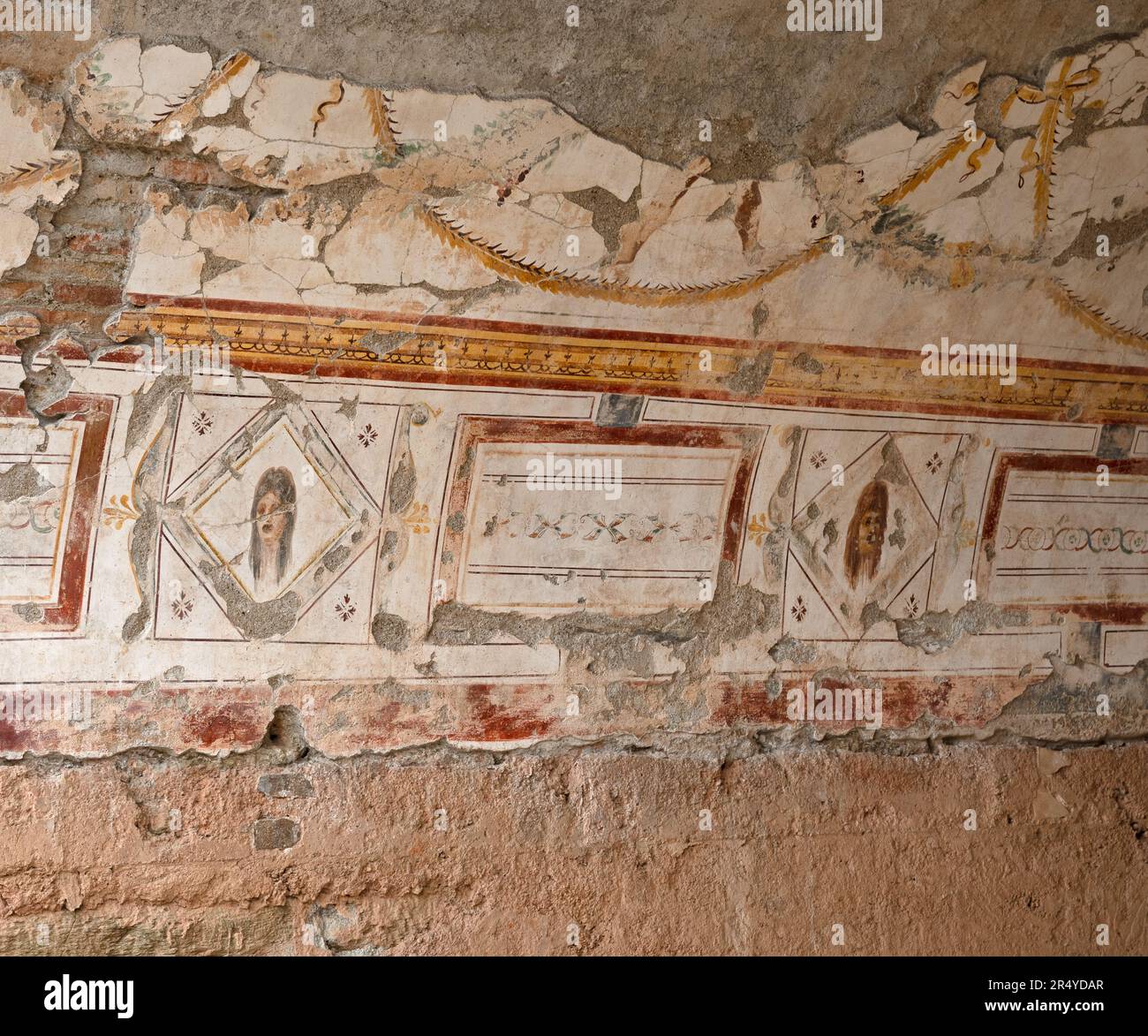 Traces of delicate wall paintings remain in the Terrace Houses, Ephesus