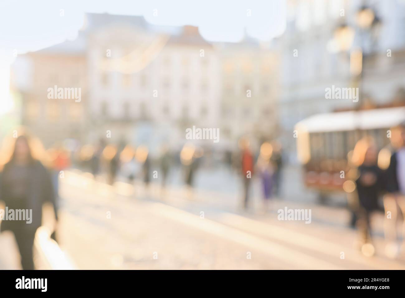 Blurred scene people walking tram hi-res stock photography and images ...