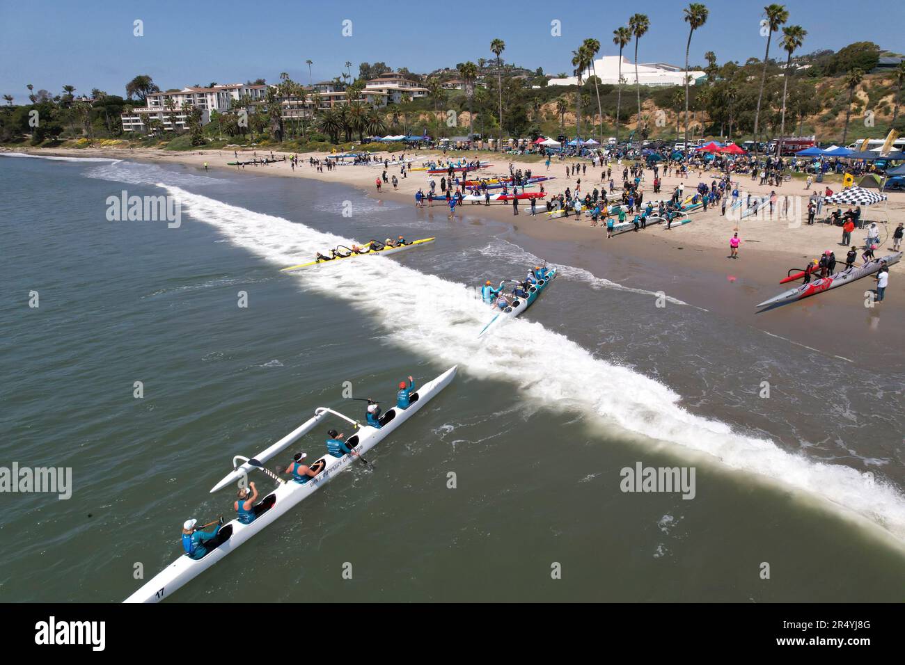 Outrigger Boats Racing Aerial view of outrigger canoe race hi-res stock photography and images ...