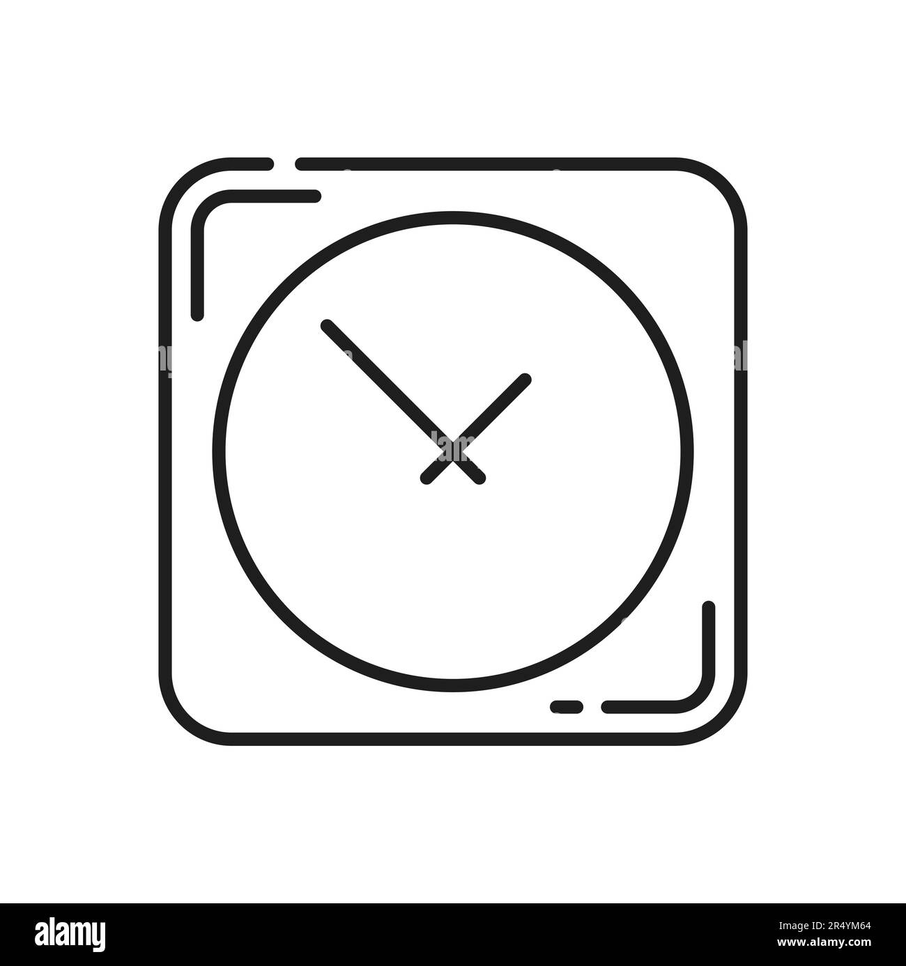Retro alarm stopwatch isolated clock timer outline icon. Vector watch