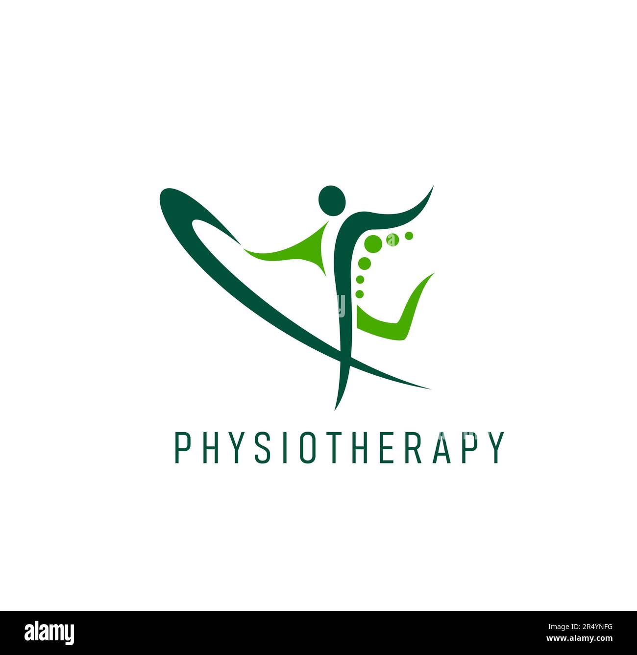Physiotherapy icon of body health, physical therapy, back pain and